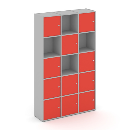 Стеллаж Locker Plus LK.K-009 1188x350x1983 (Серый | Красный)