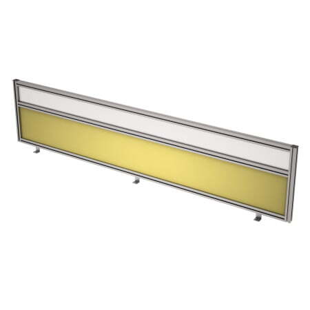 9БТС.0418.8 Барьер из ткани и стекла в алюминиевом профиле, фронтальный (1800x29x400) (Lemon/стекло матовое)