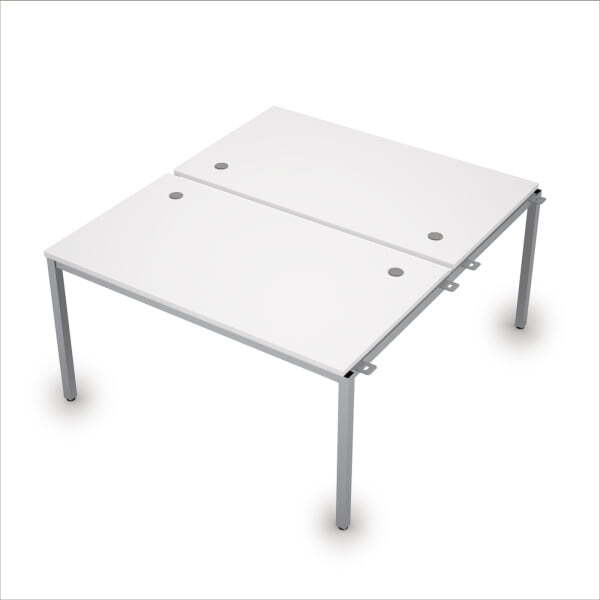 6МБН.289 Сдвоенные бенч-системы, начальный модуль (1400x1635x750) (Белый/Алюминий матовый)