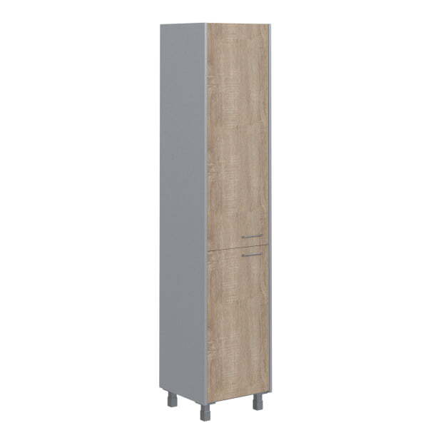 Шкаф колонка с глухой средней и малой дверью Offix-new OHC 45.3 456x450x2147 (Дуб Сонома светлый/металлик)