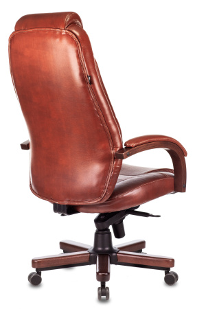 Кресло руководителя T-9923WALNUT светло-коричневый Leather EiCHel кожа крестов. металл/дерево (Светло-коричневый)