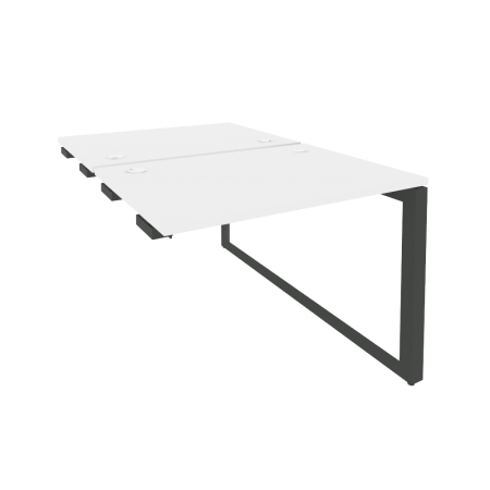 Стол-приставка двойной на О-образном м/к к опорным элем. Onix O.MO-D.SPR-1.7 980x1475x750 (Белый Бриллиант/Черный металл)