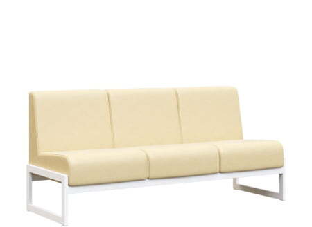 Диван трехместный MD.D3  (1855х700х700) (Oregon Бежевый арт.11/Белый металл)