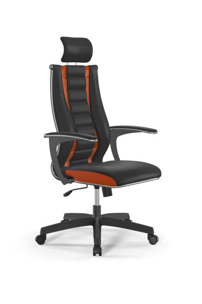 Кресло для руководителя Метта Sit 10 B2-160U - X2+Extra /Km39/Wm12/U0mL-b/H3mL-2D(M09.B02.G15.W01) (Черный | Оранжевый)