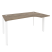 Стол эргономичный правый на П-образном м/к Onix O.MP-SA-1R 1580x980x750 (Тиквуд Темный/Белый Металл)
