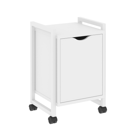 Тумба на колесных опорах с распашным фасадом VR.L-T2.K 500x460x767 (Белый Бриллиант/Белый металл)