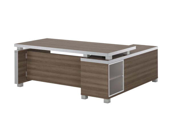 Стол в кабинет руководителя письменный с приставкой Edvard EDV204 2200x1750x750 (Дуб темный)