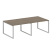 Переговорный стол 2 столешницы Metal System Style БО.ПРГ-2.2 2400x1235x750 (Дуб Наварра/Серый металл)