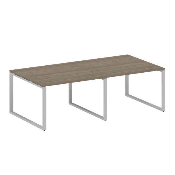 Переговорный стол 2 столешницы Metal System Style БО.ПРГ-2.2 2400x1235x750 (Вяз/Серый металл)