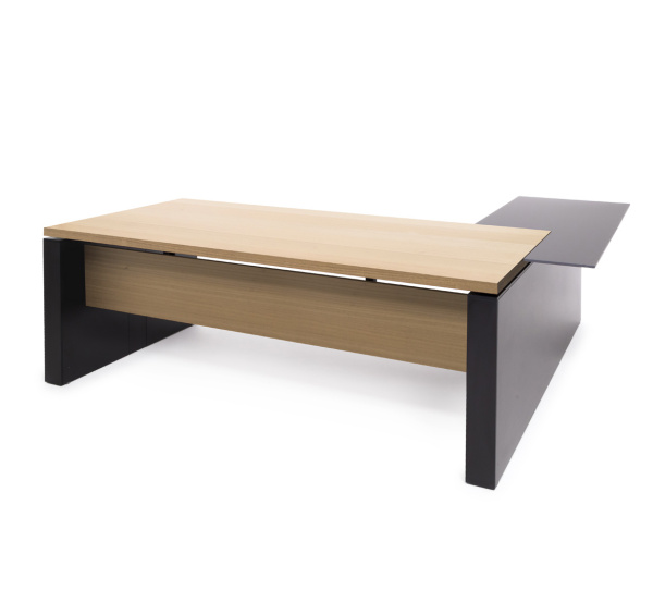 RENZ Стол для руководителя с приставкой SX (Светлый эвкалипт/Черный)