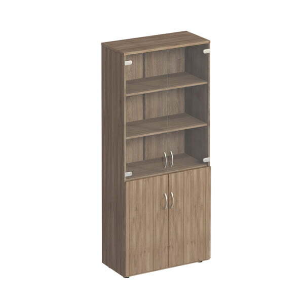 Шкаф для документов со стеклом Комфорт МП2 К 379 800x380x2000 (Дуб шамони темный)