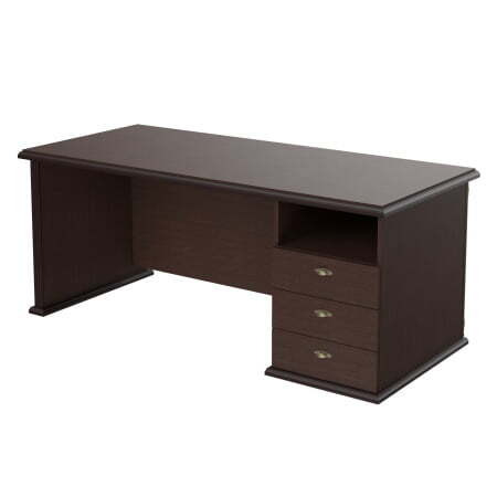 Стол руководителя однотумбовый (правый Raut RDT 188R 1800x800x750 (Венге Магия)