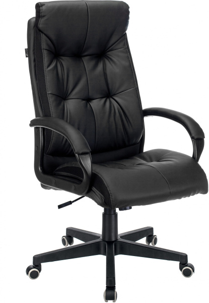 Кресло руководителя CH-824 черный эко.кожа крестов. пластик (Черный)