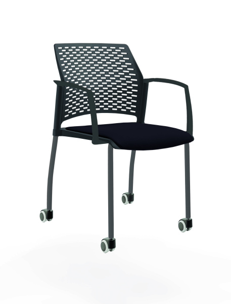 Стул на 4 ногах и колёсах Rewind ЦБ-00016958 Черный (Черный)