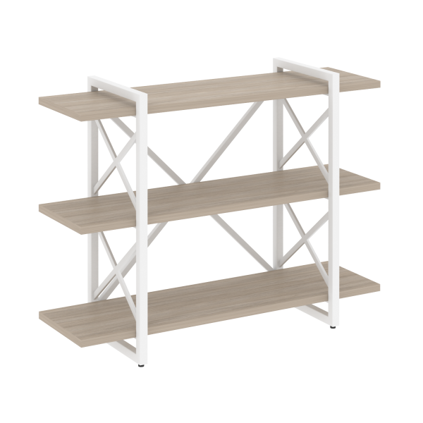 Стеллаж на регулируемых опорах-3 полки VR.L-MST.O-3.8V 1200x400x910 (Дуб Аттик/Белый металл)