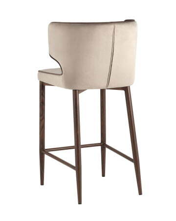 Стул полубарный Матео с кантом велюр шампань ножки дерево (Стул полубарный Матео шампань)