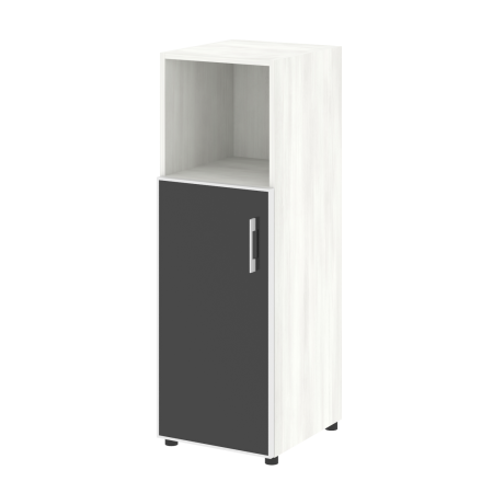 Шкаф для документов узкий со стеклом черным LT.SU-2.2 R (L) Black (Снежная Патина)