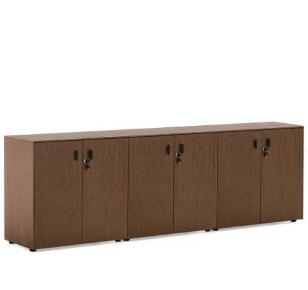 EXE Шкаф H82, 6 дверей (Орех/Черный)