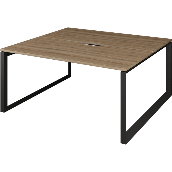 Бенч двойной на 2 рабочих места на металлокаркасе Аргентум-МП НТМП.О.Б2-120 1200x1496x750 (Дуб сафари/Антрацит)