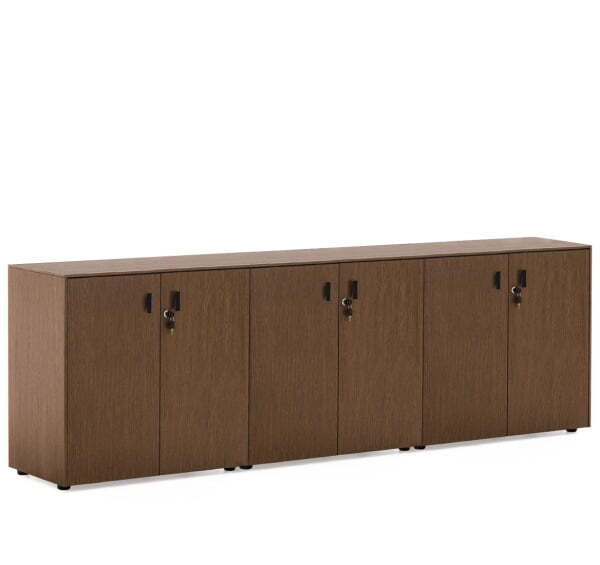 EXE Шкаф H82, 6 дверей (Орех/Черный)