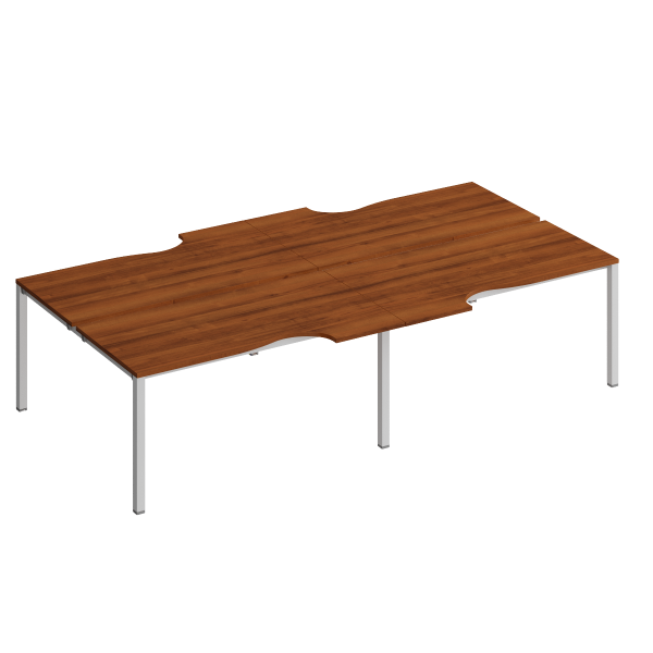 Рабочая станция со столами эргоном. на металлокаркасе КФ (4х160) Комфорт КФ К.1150-2 3200x1840x750 (Французский орехСерый)