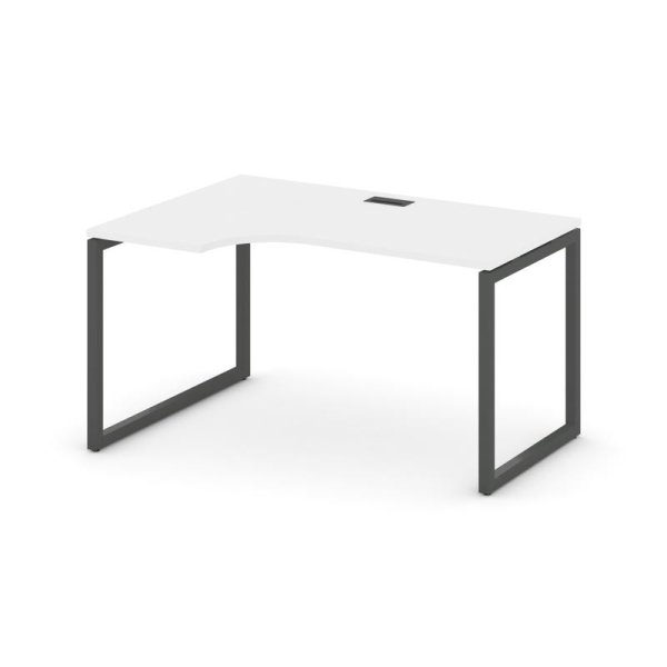 Стол рабочий эргономичный SN-4O.SPA-021(L) (1380х800/980х750) (Белый/Металл Антрацит)