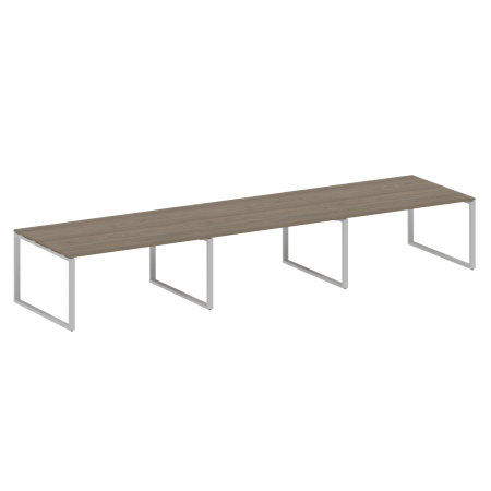 Переговорный стол 3 столешницы Metal System Style БО.ПРГ-3.4 4800x1235x750 (Вяз/Серый металл)