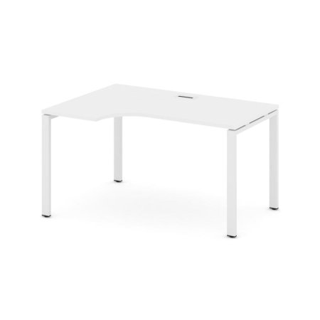 Стол рабочий эргономичный SN-6P.SPA-021(L) (1380х800/980х750) (Белый/Металл Белый)
