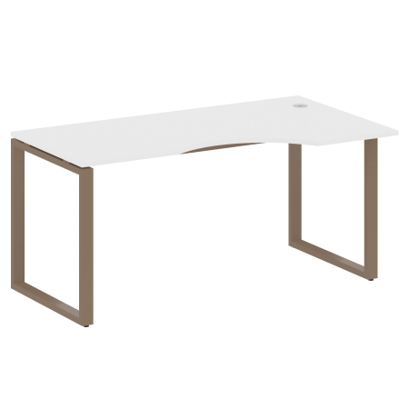 Стол криволинейный левый Metal System Style БО.СА-1 Пр 1600x900x750 (Белый/Мокко металл)