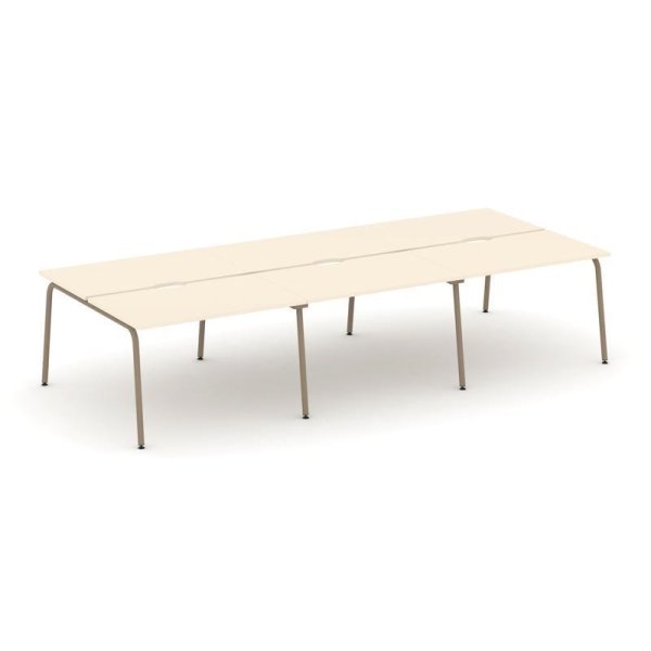 Рабочая станция 6 мест ES.D.RS-6.2-VK (3540х1500х750) (Сатин/Металл Латте)