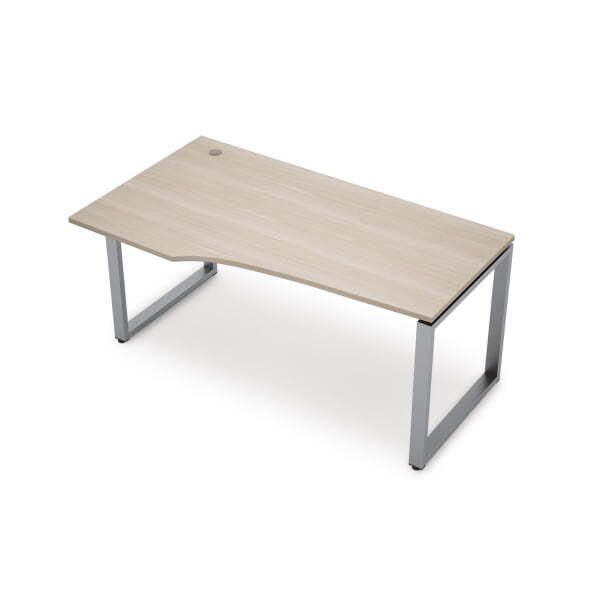 6М-О.623 Стол криволинейный, правый (1400x900x750) (Шамони светлый/Алюминий матовый)