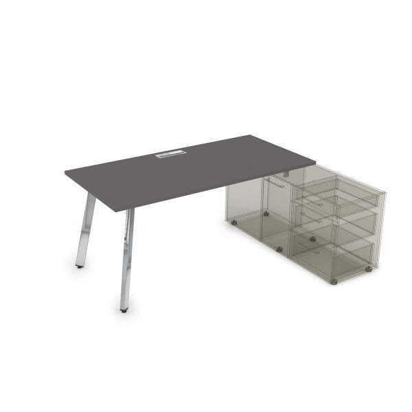 10СТО.089 Стол с тумбой опорной (1400x800x750) (Graphit mattМеталл глянец)