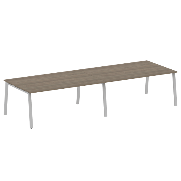 Стол для переговоров (2 столешницы) на А-образном м/к Metal System Style БА.ПРГ-2.5 3600x1235x750 (Вяз/Серый металл)