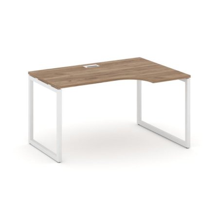 Стол рабочий эргономичный SN-4O.SPA-011(R) (1380х700/980х750) (Дуб Табак/Металл Белый)