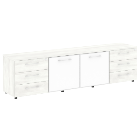 Тумба модульная белые двери LT.TS 4.2 2200x450x580 (Снежная Патина)