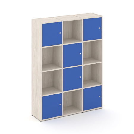 Стеллаж Locker Plus LK.K-006 1188x350x1593 (Денвер Светлый | Синий)