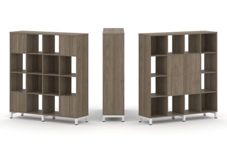 Набор стеллажа 2-х сторонний, 4 яруса SN.NSD-441 (1488х400х1615) (Вяз Благородный/Металл Белый)