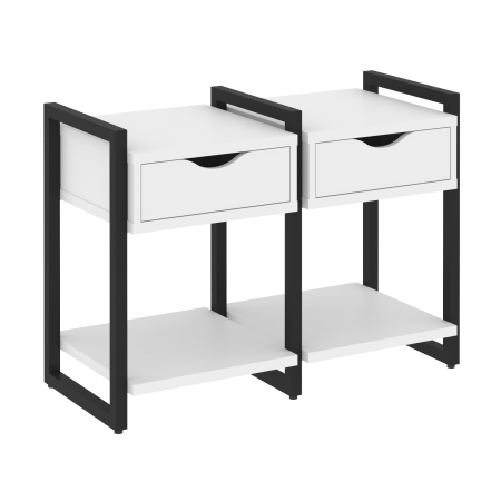 Тумба на регулируемых опорах наборная VR.L-TN-1.O 970x460x719 (Белый Бриллиант/Черный металл)