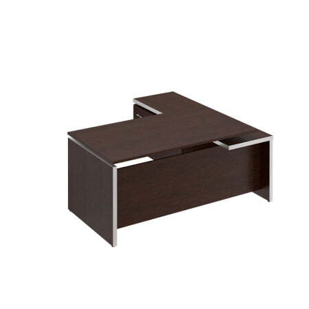 Стол руководителя с брифинг-приставкой боковой, левой Reventon МЕ 136 1800x1800x760 (Венге темный)