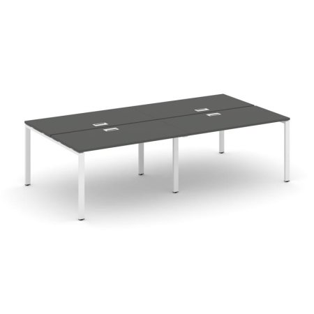 Рабочая станция 2-х сторонняя SN-6P.DRS-041 (1960х1432х750) (Антрацит/Металл Белый)