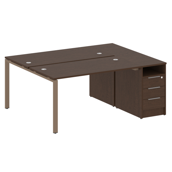 Рабочая станция с опорной тумбой Metal System Style БП.РС-СТП-2.3 1812x1475x750 (Венге Цаво/Мокко металл)