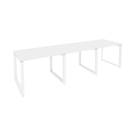 Рабочая станция на О-образном м/к Onix O.MO-RS-3.1.8 2940x800x750 (Белый Бриллиант/Белый Металл)