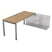 СТП-П.979 Стол рабочий прямолинейный три опоры, правый (1400x700x750) (TeakwoodСерый)