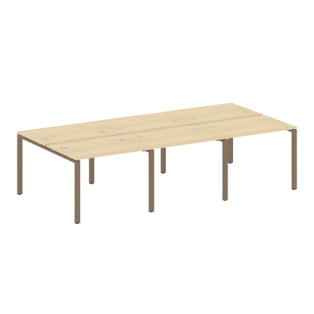 Рабочая станция на 6 раб. мест Metal System Style БП.СМ-6.1 3000x1475x750 (Акация/Мокко металл)