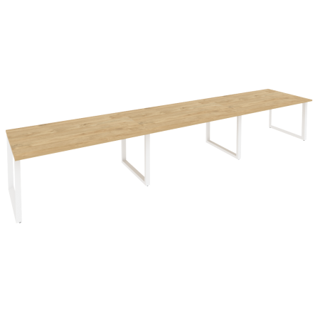 Стол переговорный Onix O.MO-PRG-3.4 4740x980x750 (Тиквуд Светлый/Белый Металл)