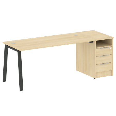 Рабочая станция Metal System Style БА.РС-СТП-1.4 2012x720x750 (Акация/Антрацит металл)