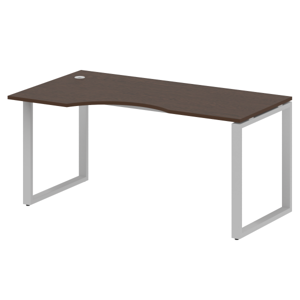 Стол криволинейный левый Metal System Style БО.СА-1 Л 1600x900x750 (Венге Цаво/Серый металл)