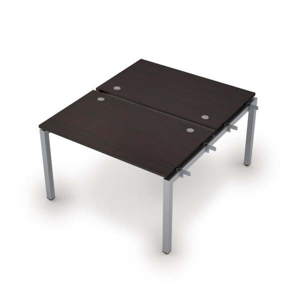 6МБН.5278 Бенч-система на 2 рабочих места, начальный модуль (1200x1435x750) (Венге/Алюминий матовый)