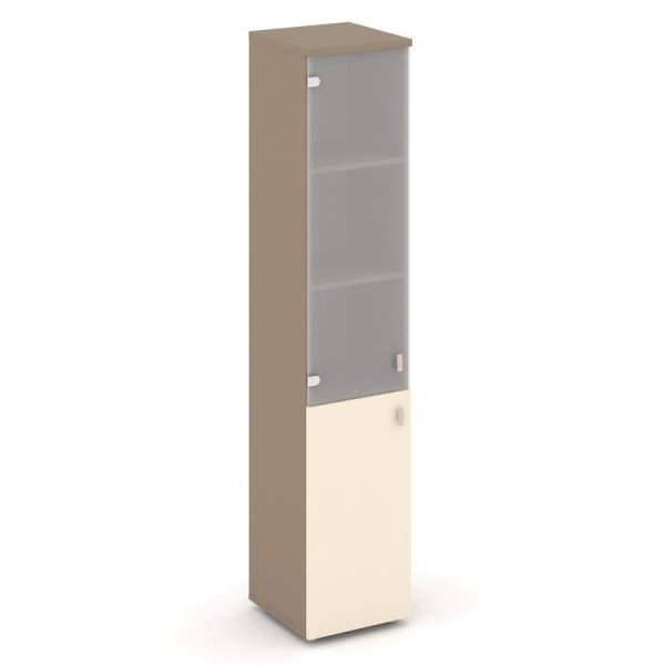 Шкаф высокий узкий левый ES.SU-1.2 (L) (400х420х1977) (Латте/Сатин/Сатин матовый)