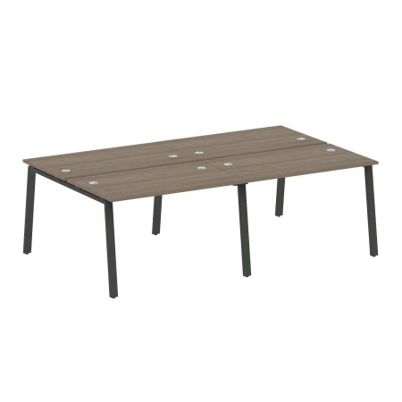 Рабочая станция на 4 рабочих места на А-образном м/к Metal System Style БА.СМ-4.2 2400x1475x750 (Вяз/Антрацит металл)